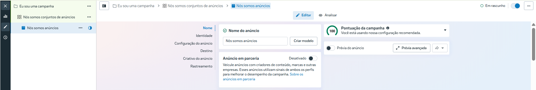 Nível anúncio