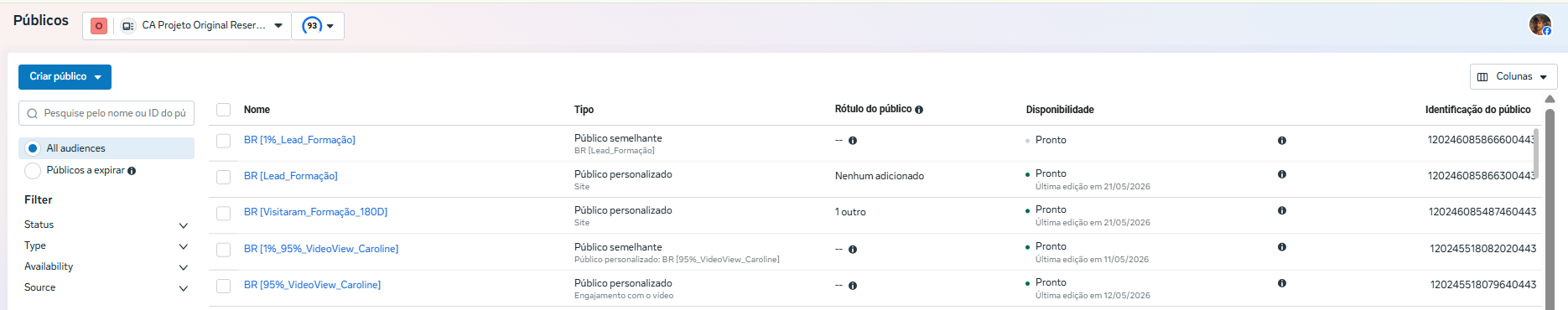 Ferramenta de Públicos