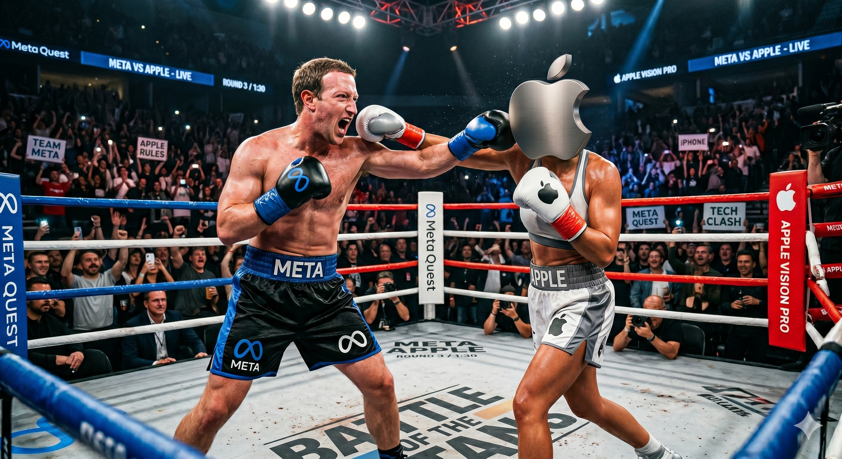 Meta e Apple brigando como num ringue de boxe