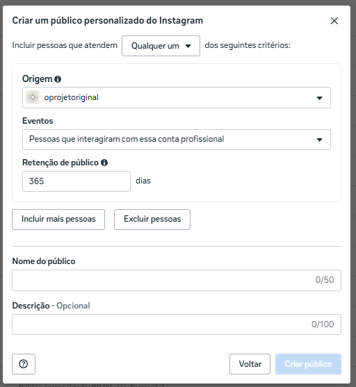 Público de engajamento do Instagram