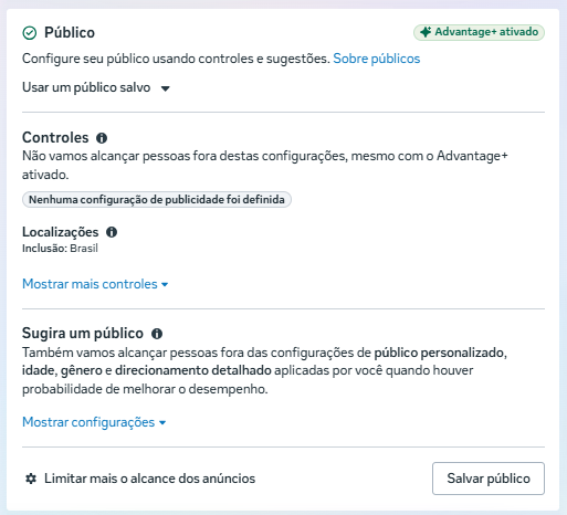 Público no conjunto de anúncios