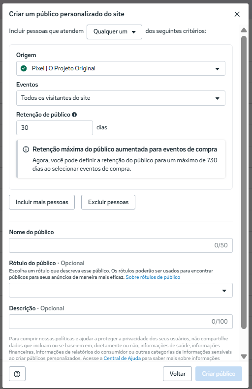 Público de site, todos os visitantes