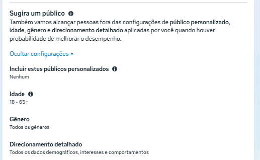 Sugestão de público Advantage+
