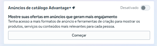 Anúncios de catálogo Advantage+