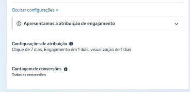 Configurações de atribuição