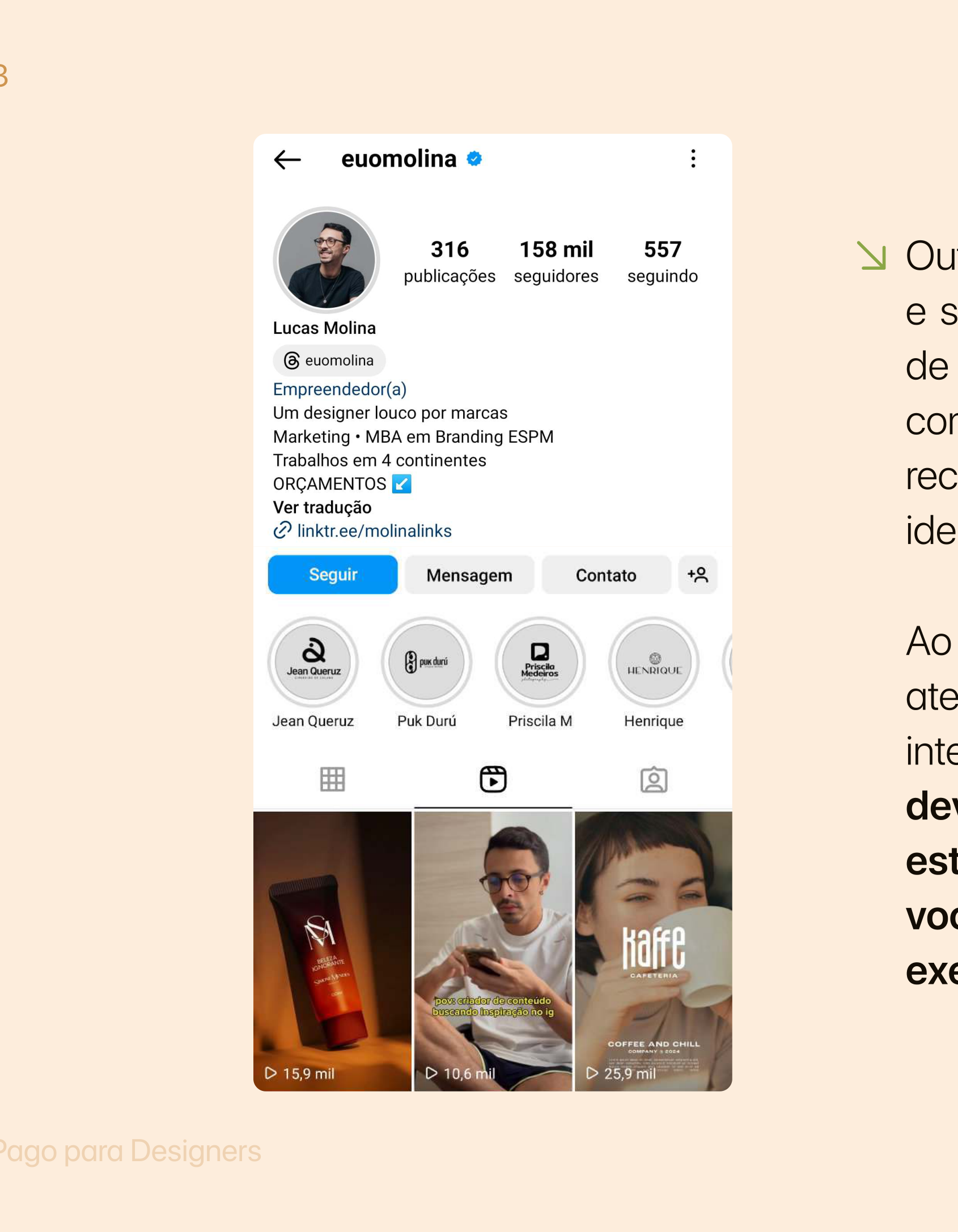 Exemplo de perfil de processo criativo (Lucas Molina)