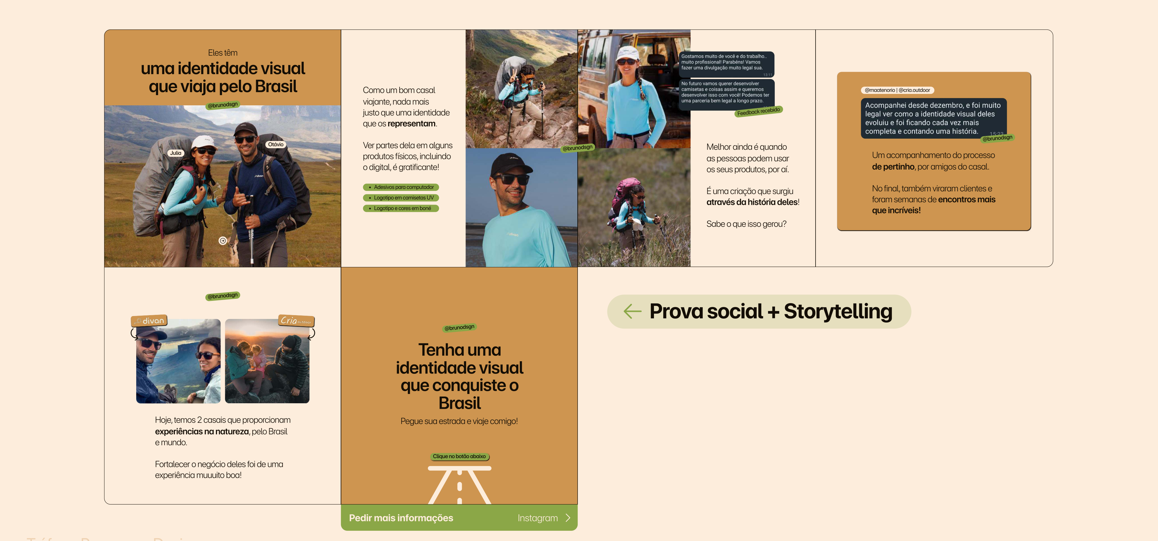 Anúncio de storytelling e prova social